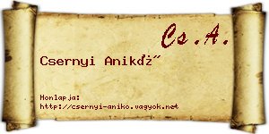 Csernyi Anikó névjegykártya